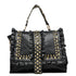 Borsa a mano nera con borchie a piramide e perline Andrea Massi, Borse e accessori Donna, SKU b512000158, Immagine 0